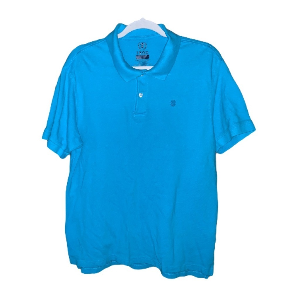 IZOD Blue Short Sleeve Polo Shirt XL